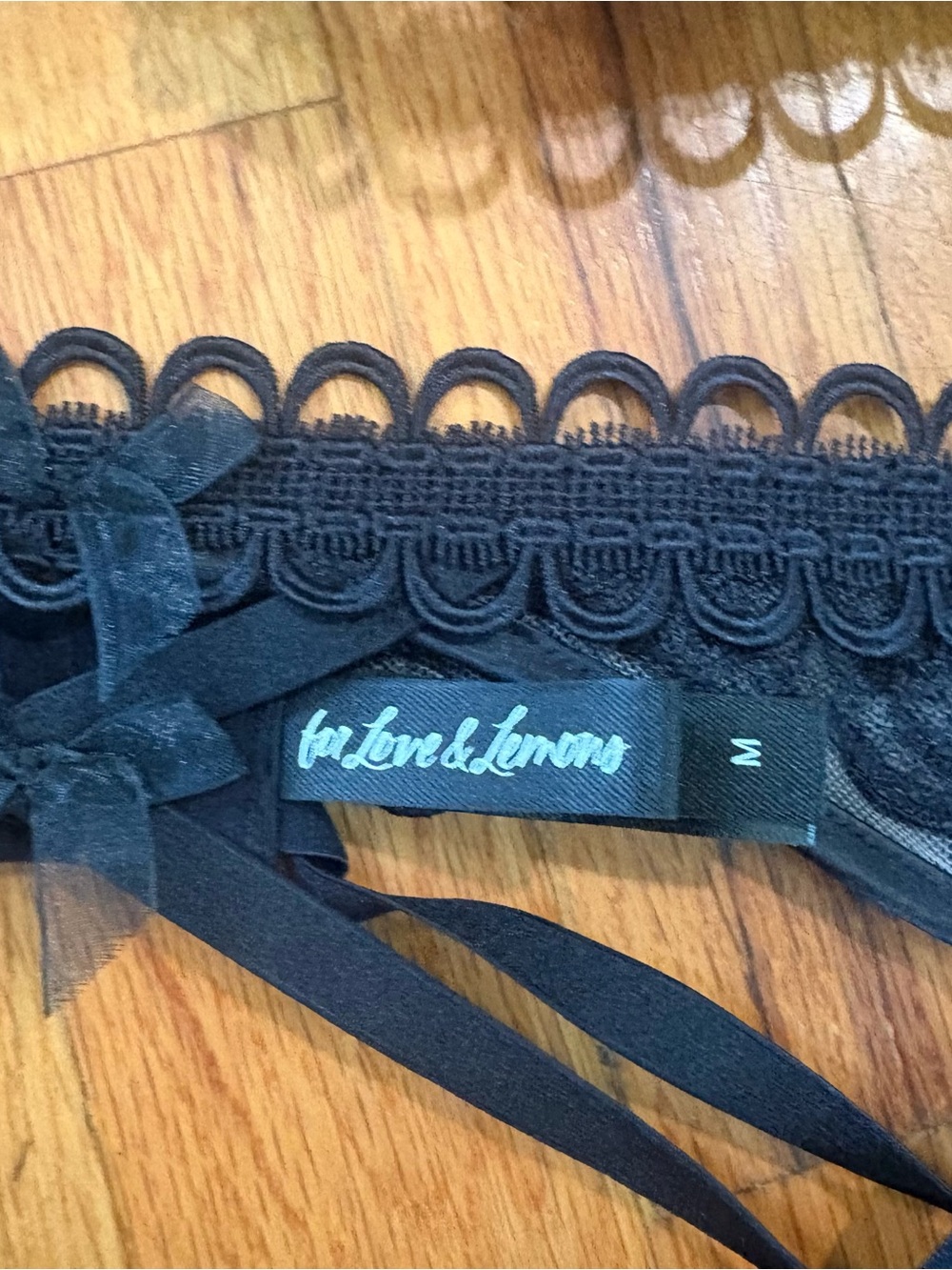 For Love and Lemons Black Lace Trim Garter - Picture 2 of 3